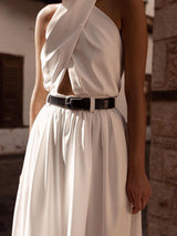 Criss Cross Halter Sırtı Açık Tulum Kemersiz