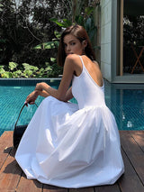 Patchwork Cepli Pamuklu Atlet Midi Elbise
