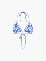Baskılı Halter Düğümlü Bikini Takımı