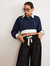 Patchwork Polo Kısa Sweat