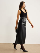 Kemerli Panelli Tank Elbise