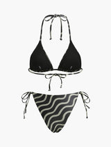 Dalga Desenli Üçgen Bikini Takımı