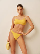 Dokulu Yuvarlak Yaka Bikini Takımı