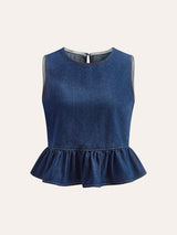 Pamuklu Kot Peplum Üst
