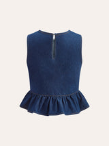 Pamuklu Kot Peplum Üst