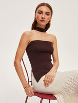 Halter Yaka Örgü Üst