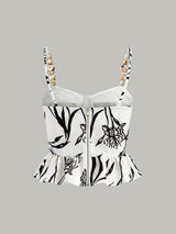 Çiçek Desenli Peplum Üst Ve Şort Takımı