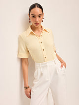 Kısa Kollu Örme Polo Ceket