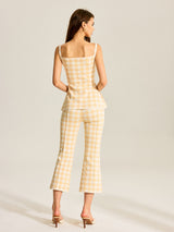 Gingham Desenli Pantolon Takımı