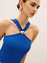 Halter Yaka Örgü Üst