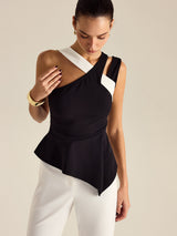 Asimetrik Peplum Üst