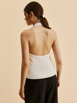 Cepli Halter Sarılı Blazer Üst