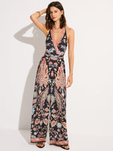 Paisley Baskılı Askılı Tulum