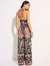 Paisley Baskılı Askılı Tulum