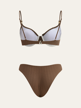 Fırfırlı Detaylı Kaburga Bikini Takımı