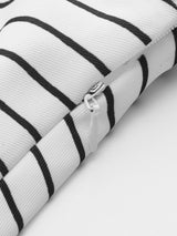Kontrast Askılı Çizgili Peplum Üst