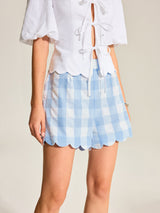 Gingham Taraklı Paça Şort