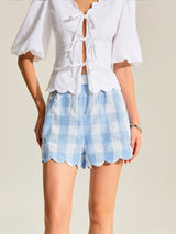 Gingham Taraklı Paça Şort