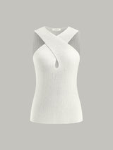 Boyundan Bağlamalı Çapraz Yakalı Tank Top