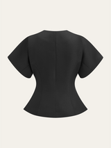 V Yaka Peplum Üst