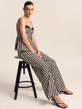 Gingham Geniş Paça Pantolon