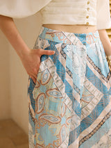 Boho Baskılı Geniş Paça Pantolon