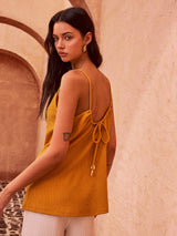 Dokulu Bağcıklı Tank Top