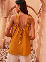 Dokulu Bağcıklı Tank Top