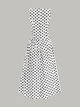Polka Dot Kolsuz Midi Elbise