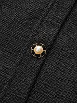 Tweed Kolsuz Düğmeli Mini Elbise