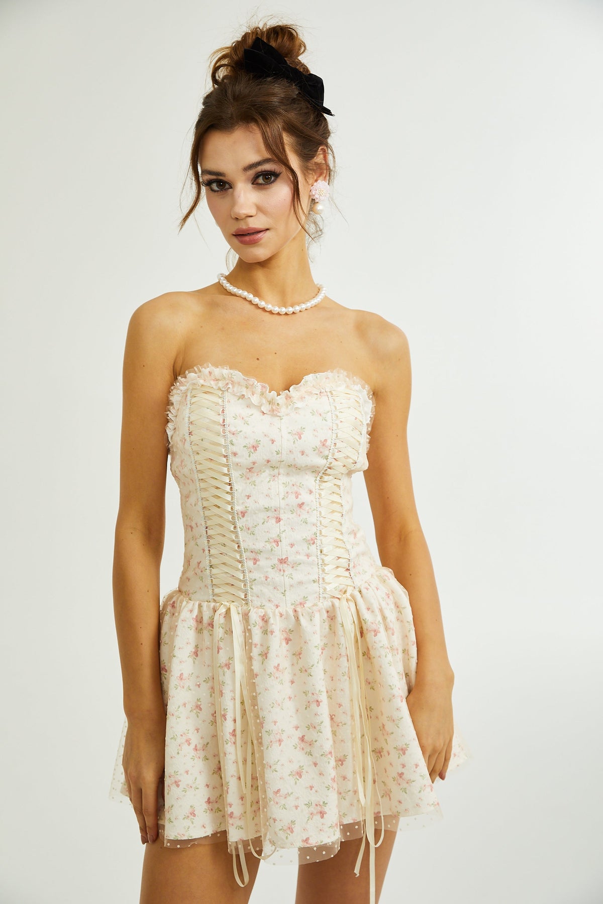 Gisèle çiçek mini elbise