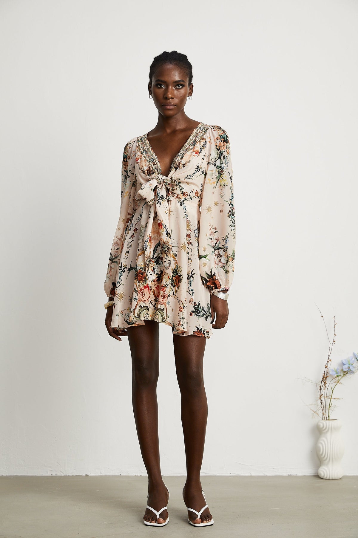 Emilia kravat mini elbise