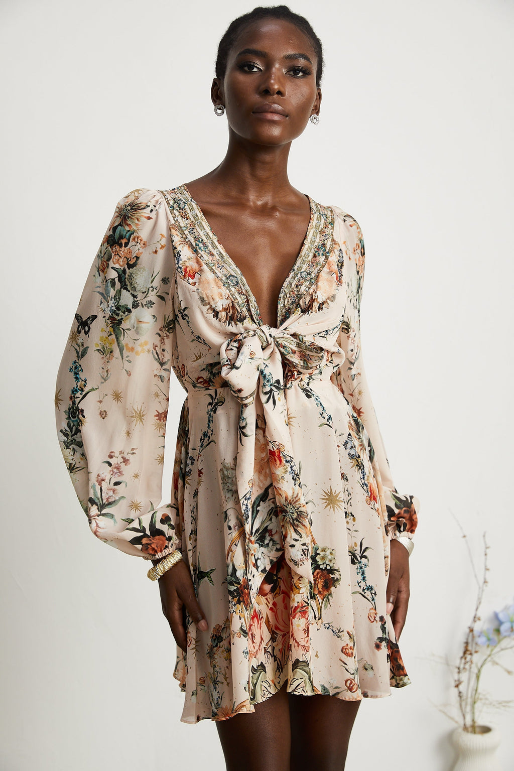 Emilia kravat mini elbise