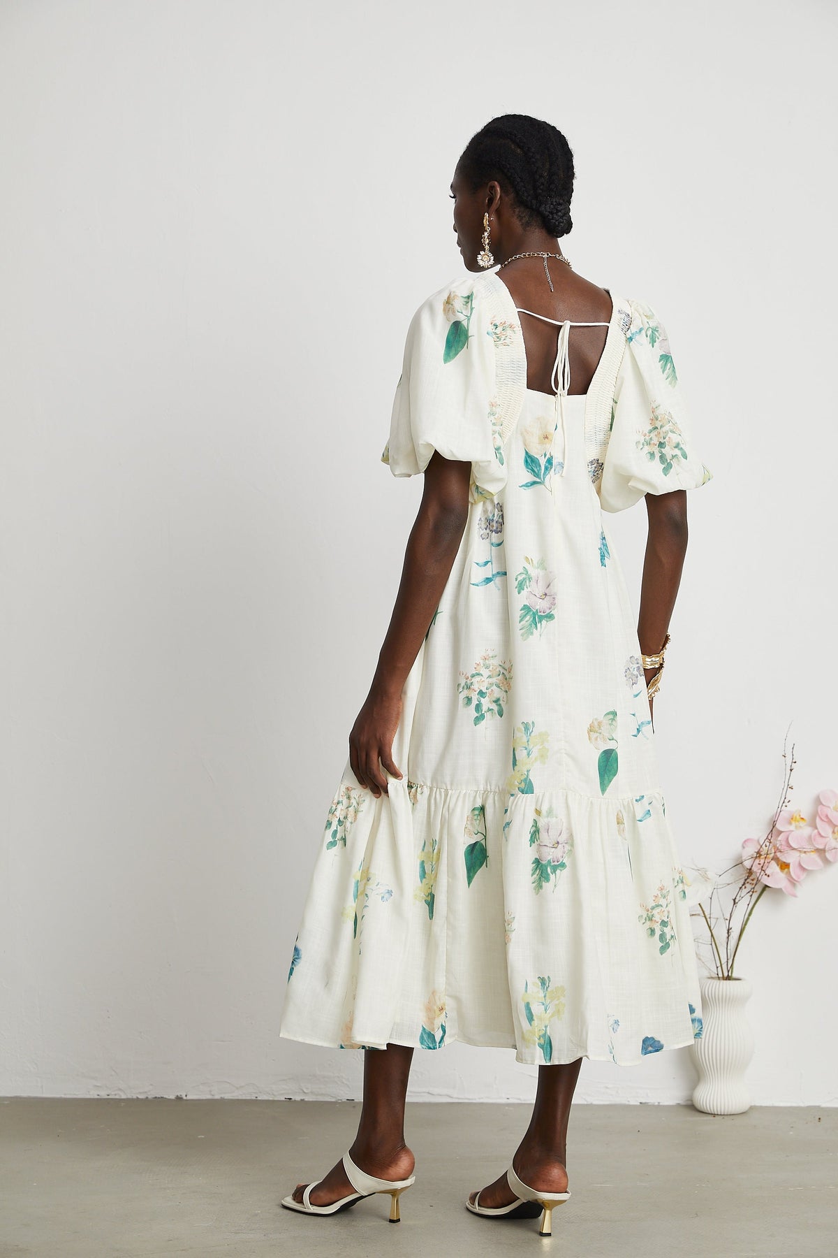 Cyrielle desen midi elbise