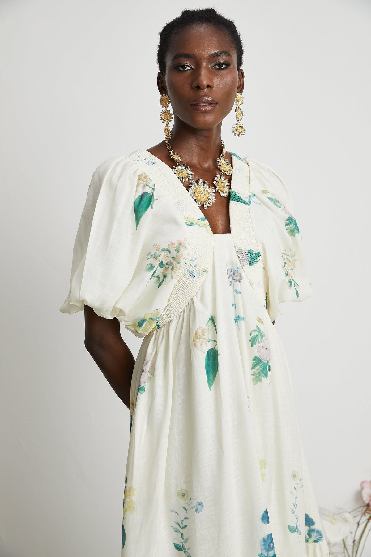 Cyrielle desen midi elbise