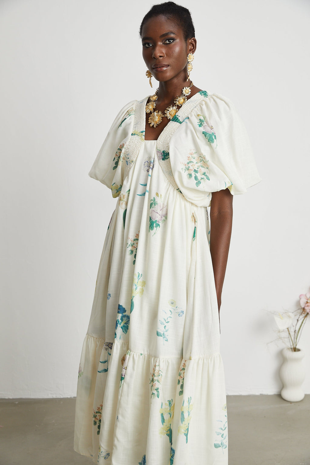 Cyrielle desen midi elbise