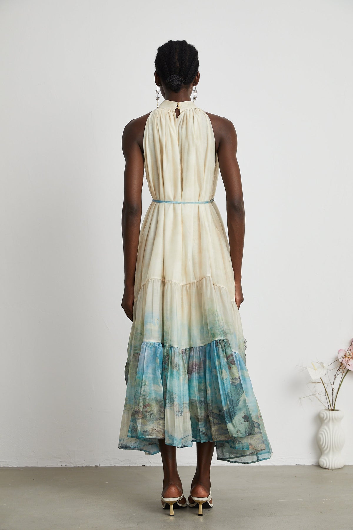 Delphine desen midi elbise