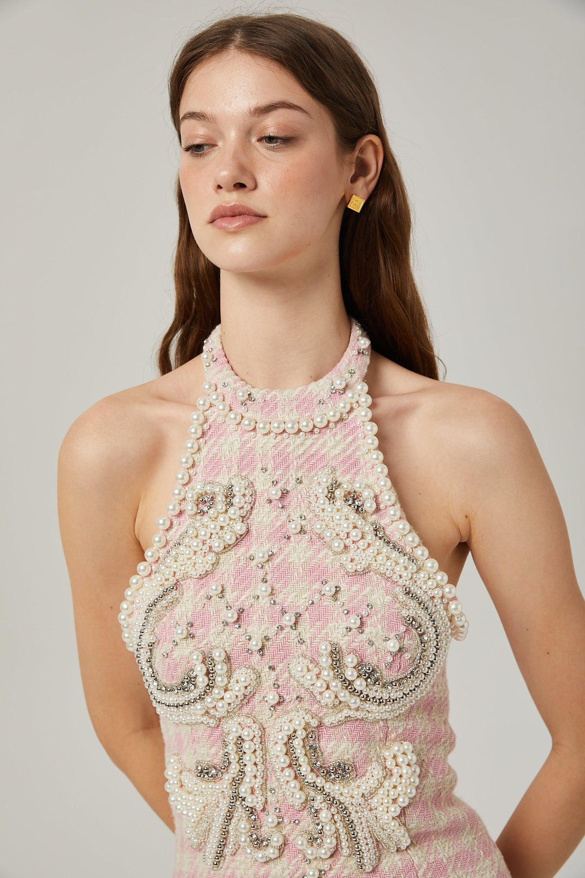 Capucine inci mini elbise