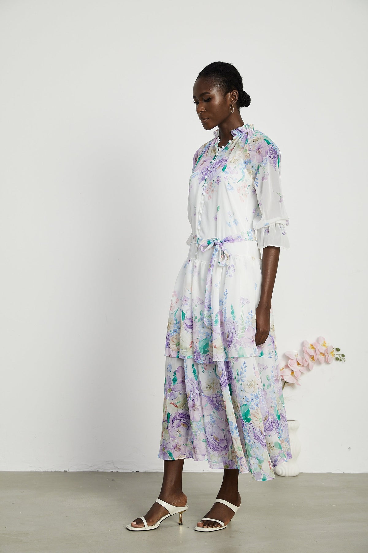 Cyrielle katman midi elbise