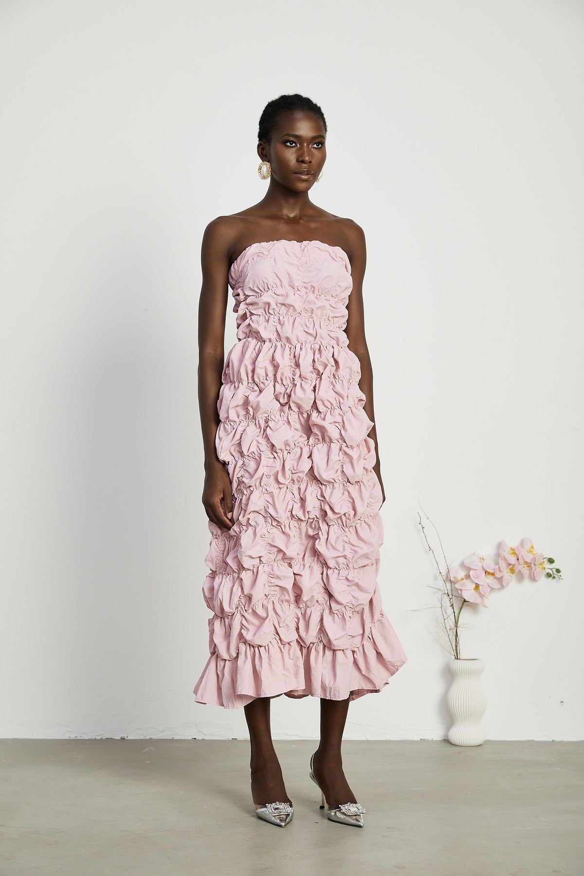 Aurore midi elbise