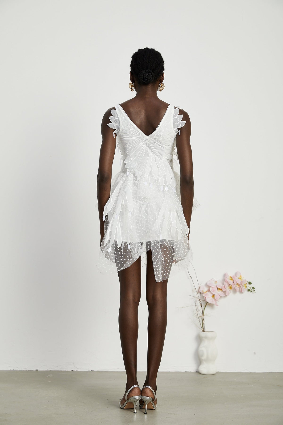 Françoise tüy mini elbise