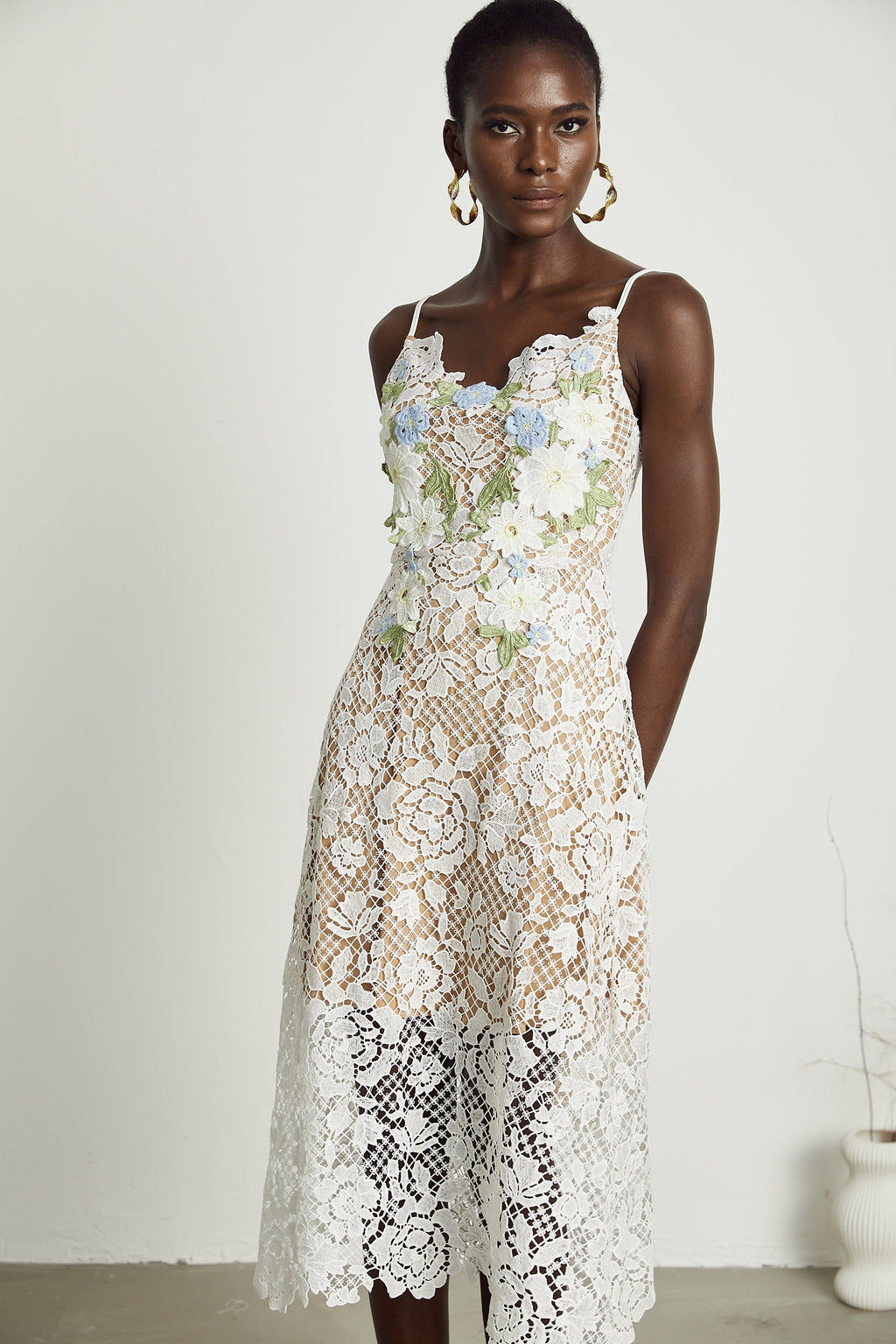 Hermine midi elbise