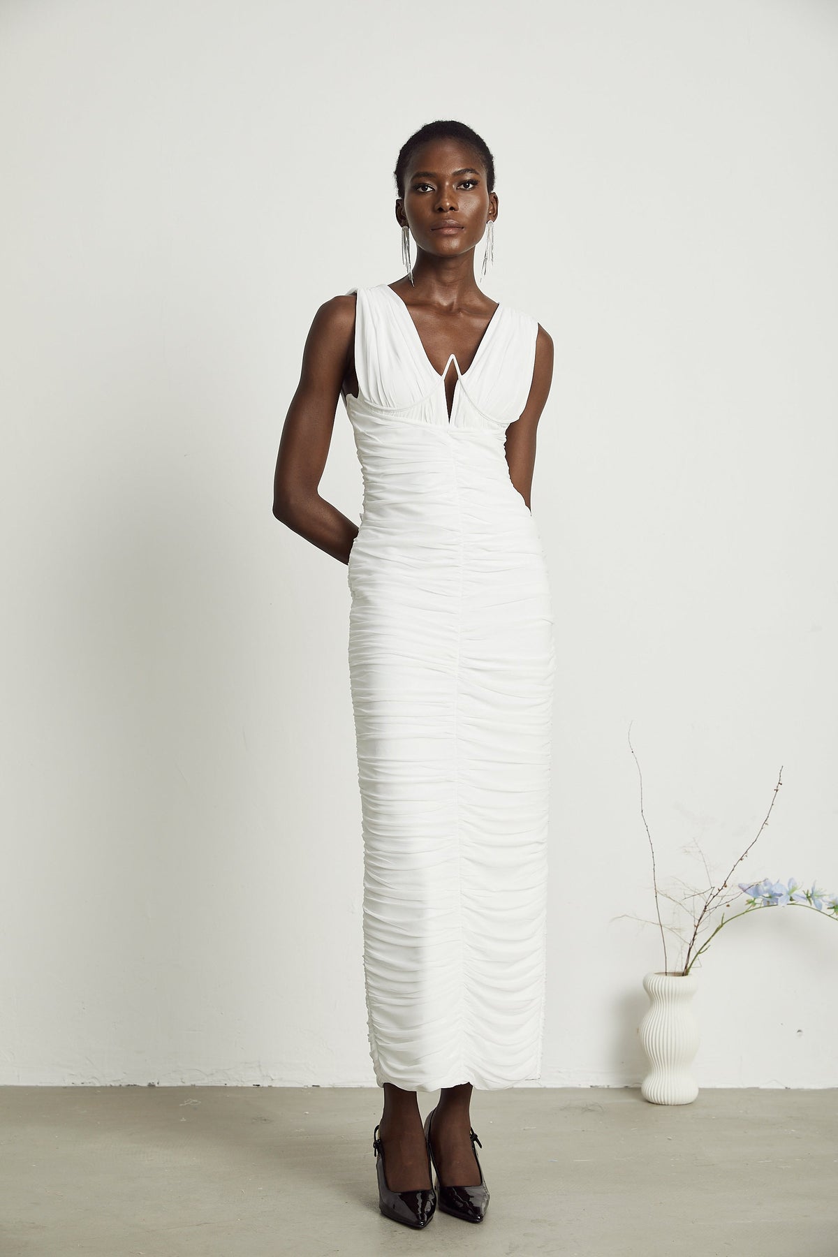 Liane pile midi elbise