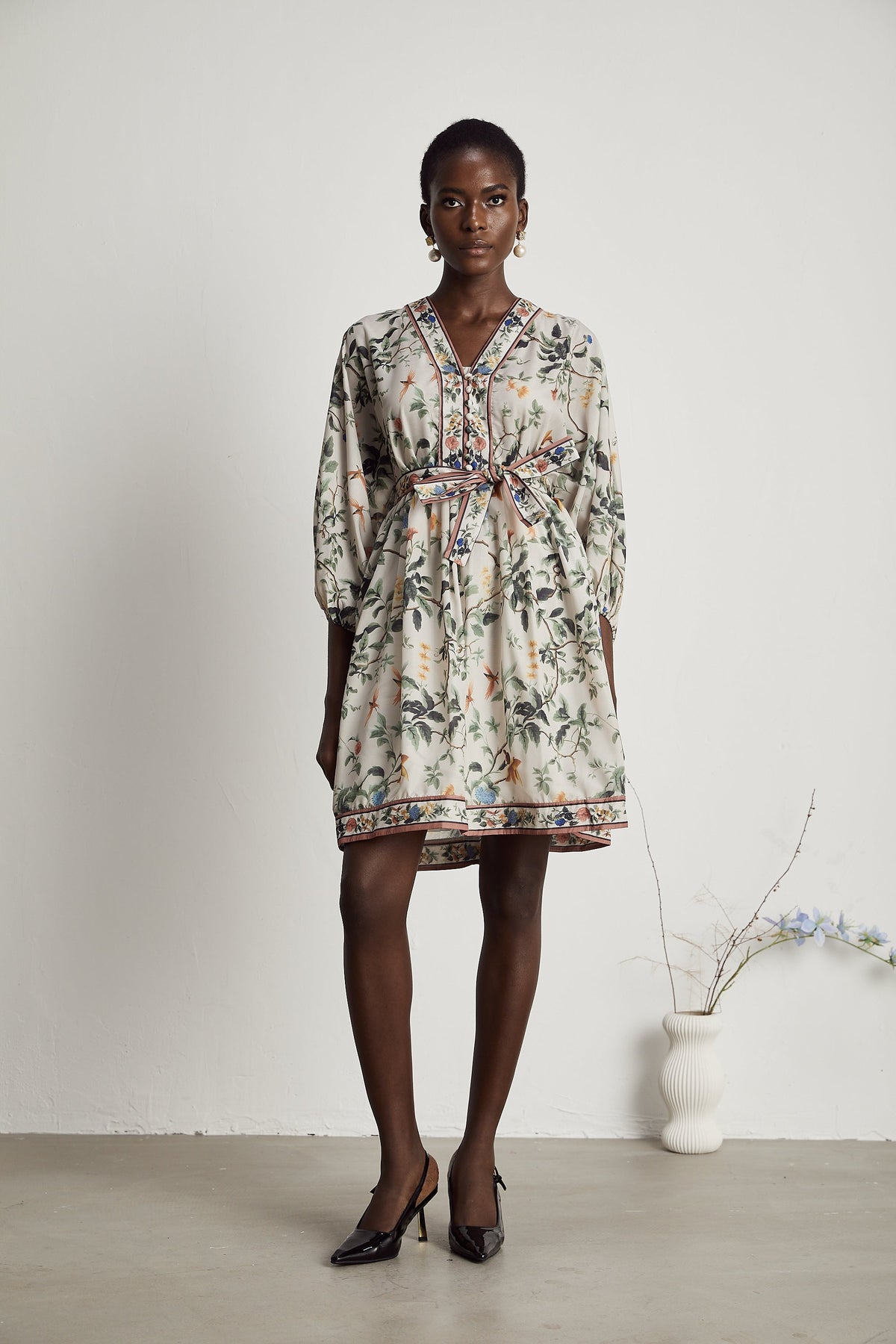 Mathilde desenli mini elbise