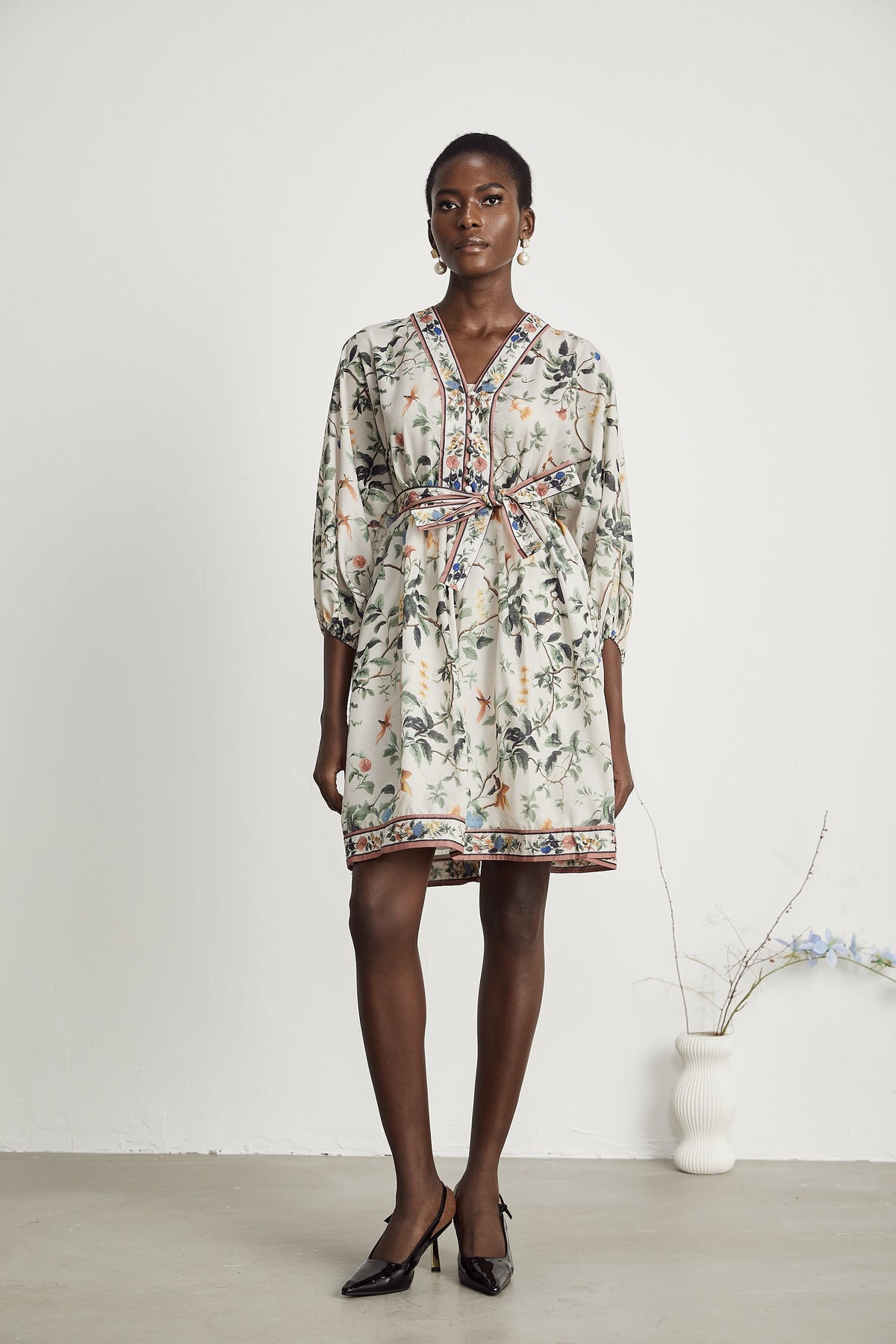 Mathilde desenli mini elbise