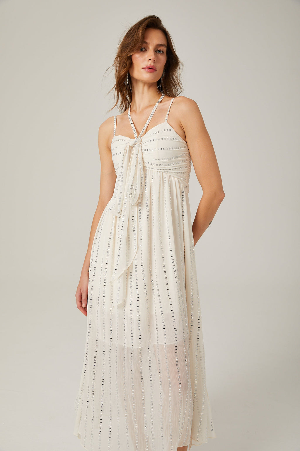 Adèle Pleated Midi Elbise