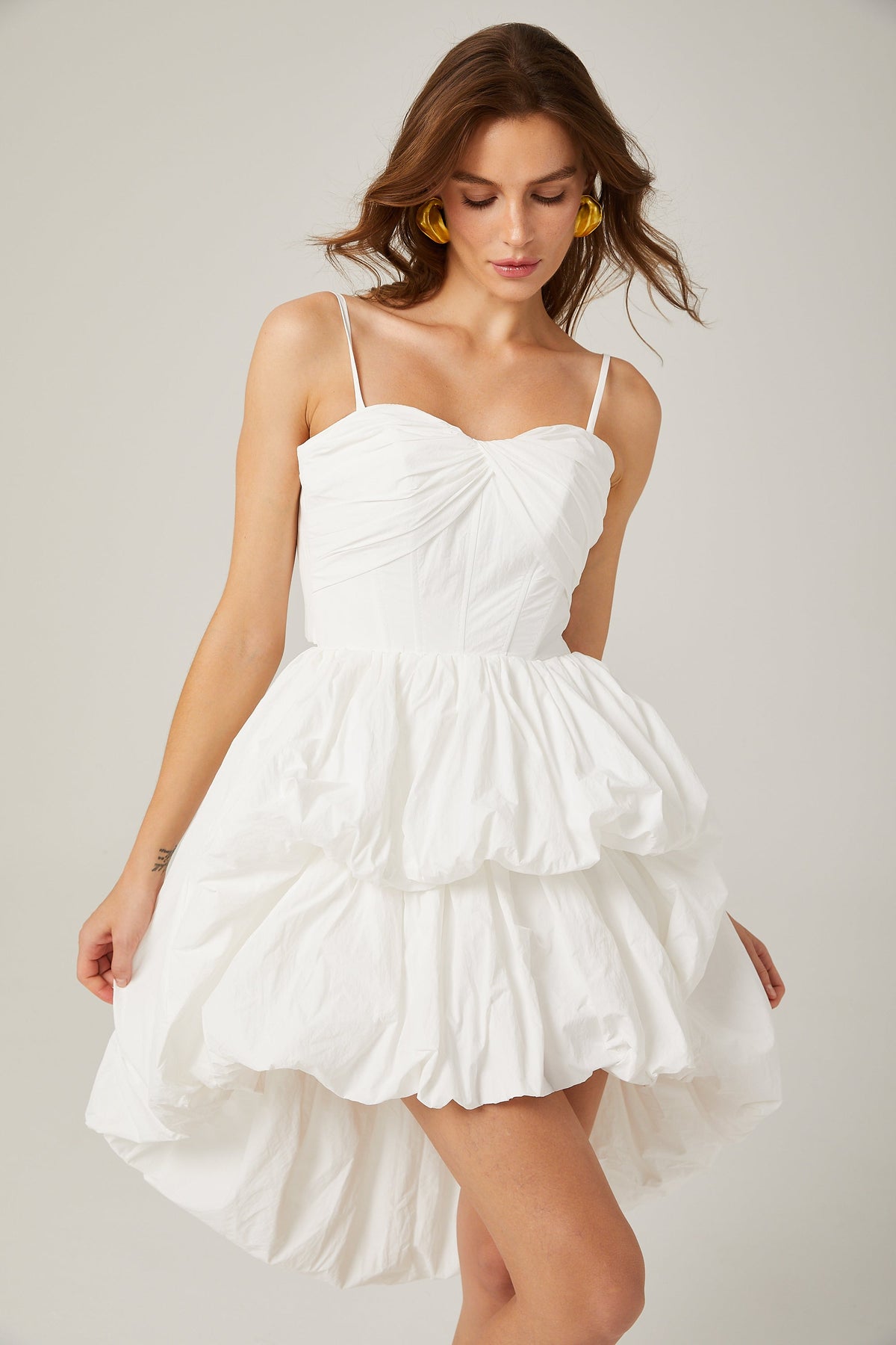 Chloé dekolte mini elbise
