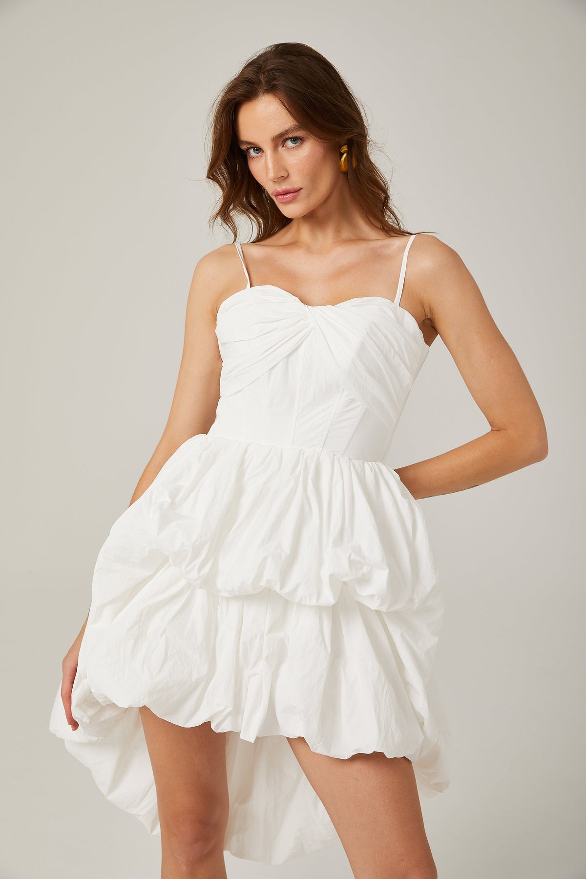 Chloé dekolte mini elbise