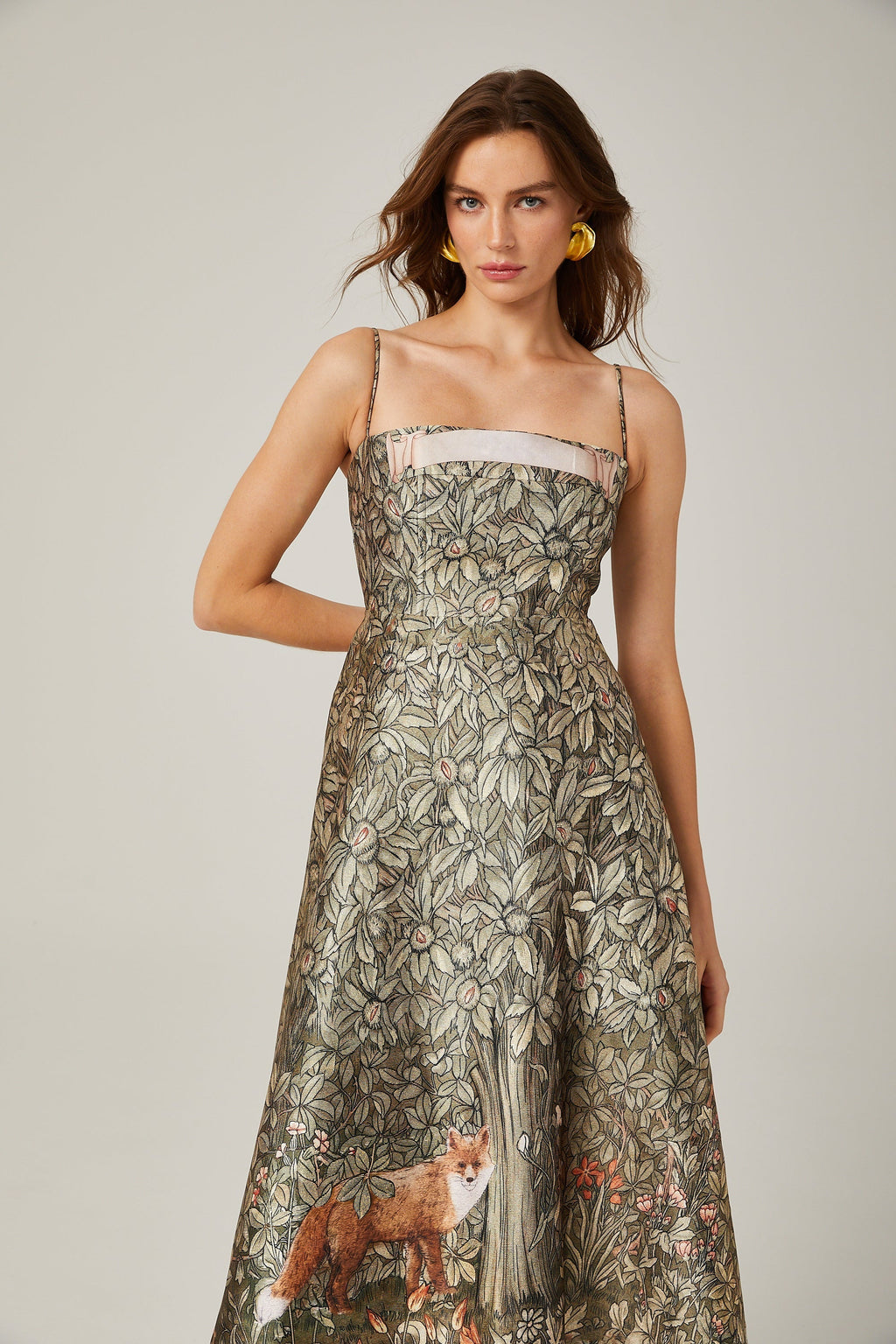 Claudia desen midi elbise