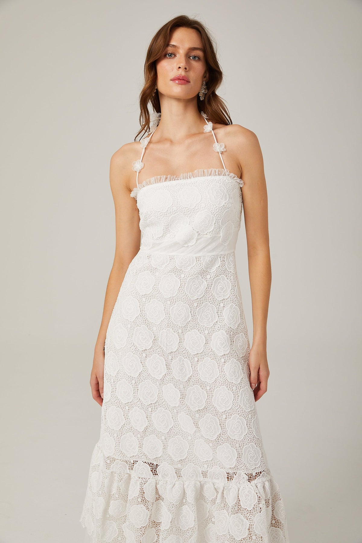 Rosalie dantel midi elbise